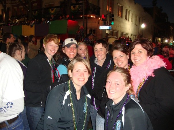 WWRFC teammates and friends on Bourbon Street, Mardi Gras 2010.