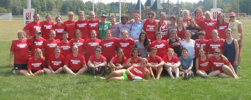 The Wisconsin Women and UW Women, along with original team alum Nancy "Red" Thorne Cahill, August 24, 2013.